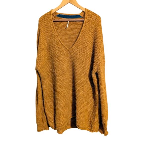 Free People All Mine Oversized Alpaca Blend Sweater Rust Orange Size Large B - Picture 1 of 7